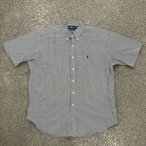 Polo by Ralph Lauren Dark Gray and White Casual Button Down Shirt